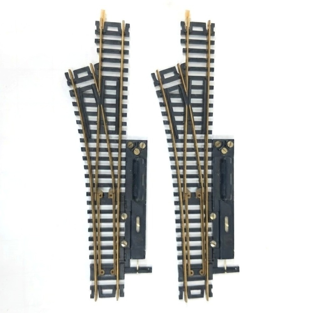 Set 2 Atlas HO Scale Snap-Switch Left Hand Remote Control Turnout Brass Rail USA